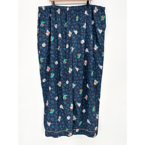 Disney Parks Blue Satin Drawstring Pajama Pants Size 3X - Picture 1 of 7